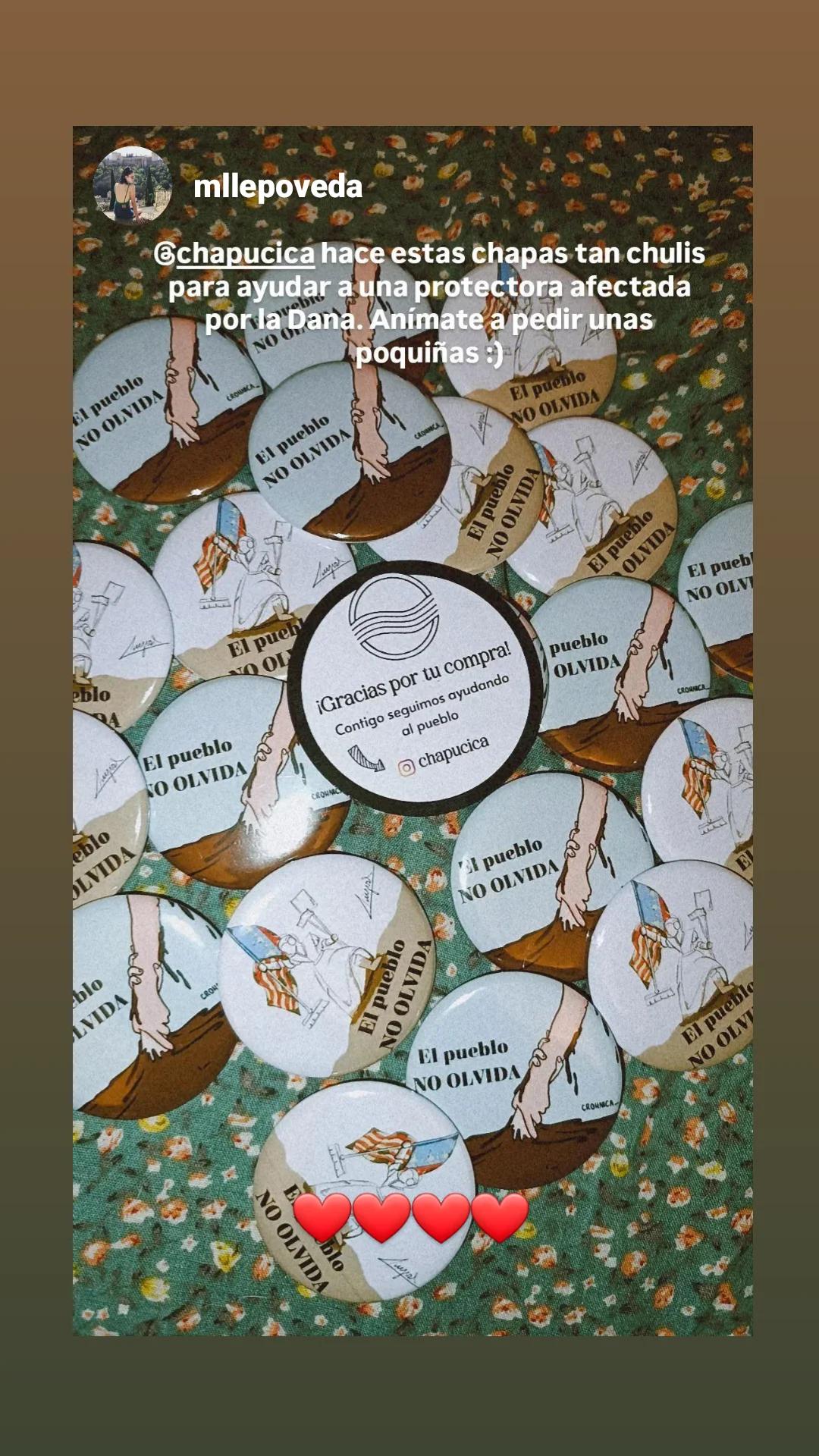 Chapas solidarias El pueblo no olvida sobre tela floral